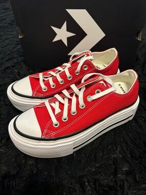 CONVERSE Ctas Lift double tack OX red platform shoes sneakers women’s 9 new